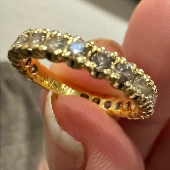 Dazzling natural 1 Ct diamonds champagne colors on 18k YG Ring size 5 - Picture 5 of 17